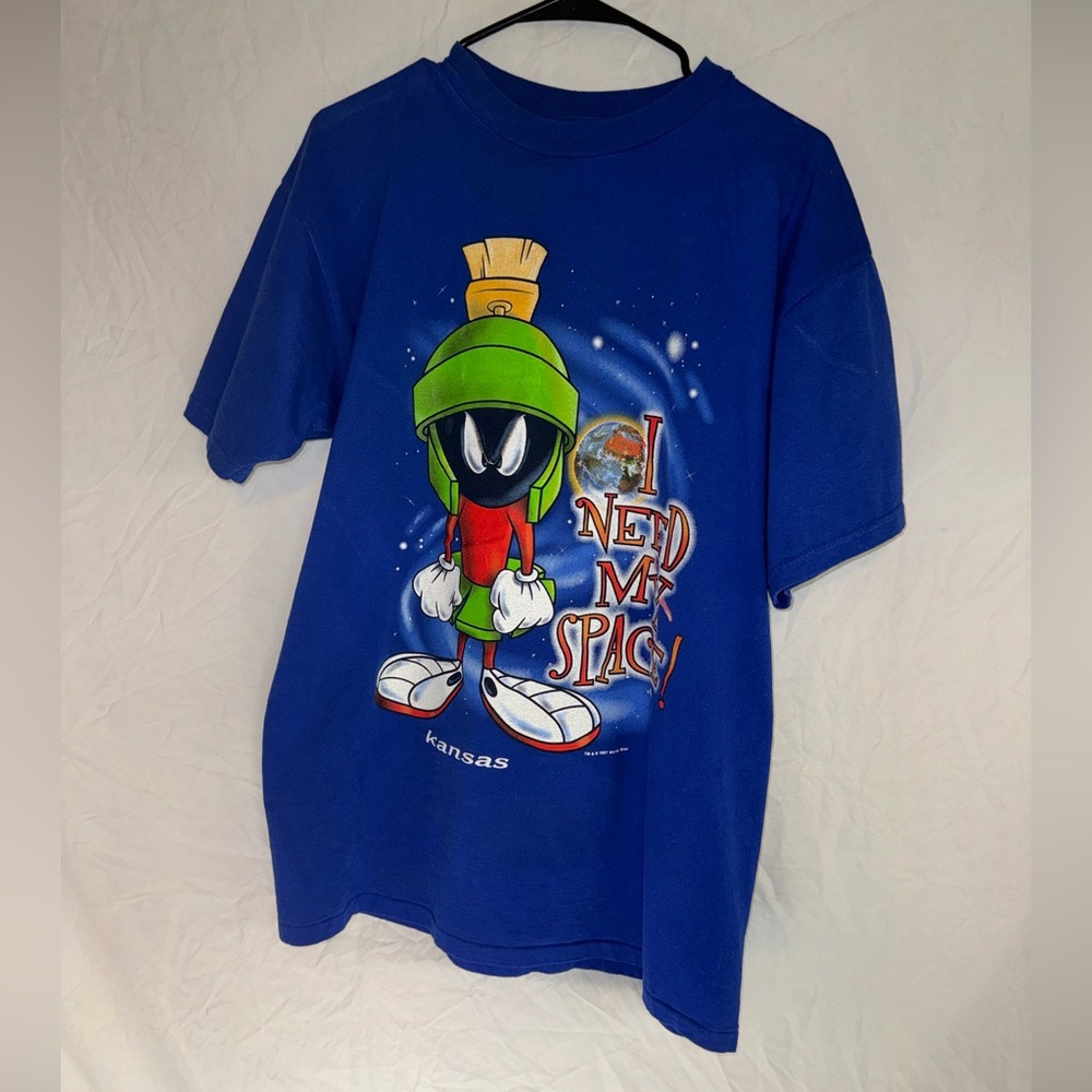 Vintage 1997 Looney Tunes Men's Large  Graphic T Shirt Marvin The Martian Space